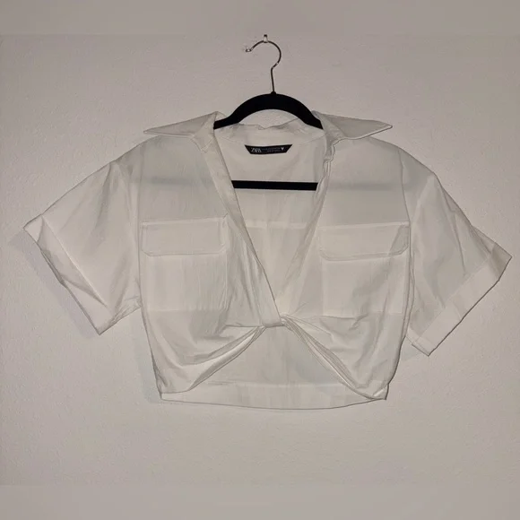ZARA CROP TOP WITH KNOT bloggers Favorites Size XS - Picture 2 of 5